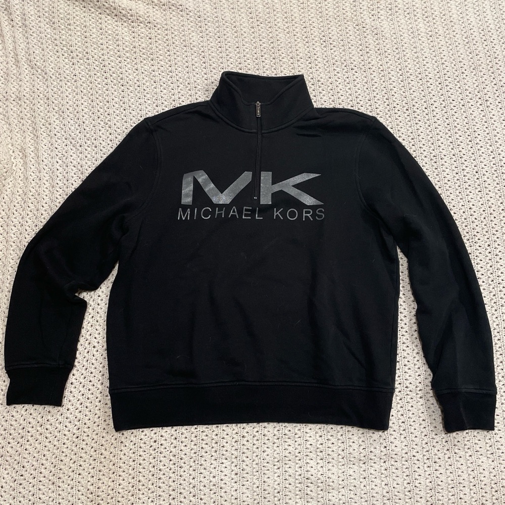 Michael Kors Black Zip-Up Men's Sweater